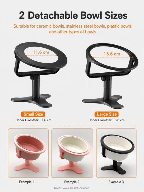 Yyoupet Elevated Pet Bowl Stand — Adjustable Height Raised Feeder for Cats & Small Dogs