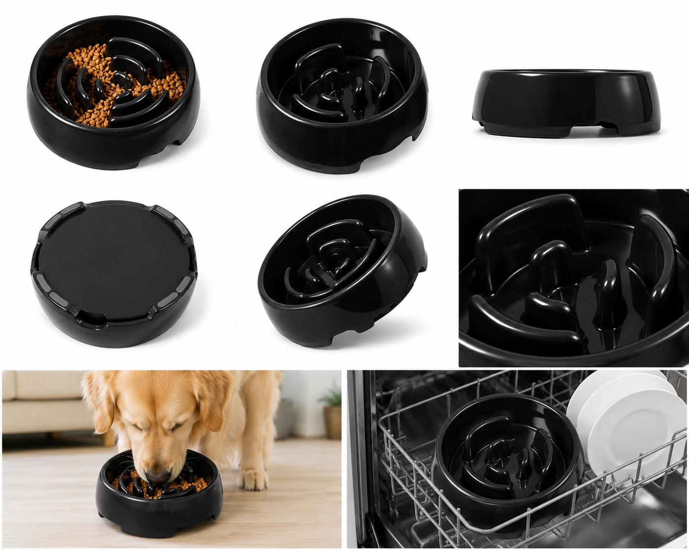 Yyoupet Slow Feeder Dog Bowl — Maze Puzzle Bowl for Fast Eaters, Anti-Gulp & Bloat Prevention