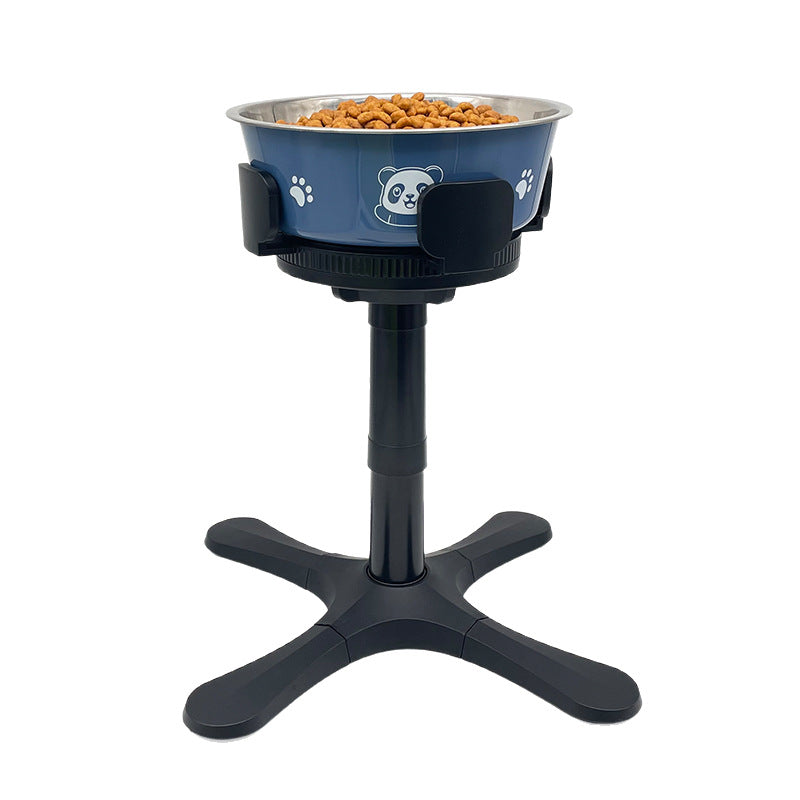 Raised Dog Bowl Stand Adjustable Height — Tilted Elevated Pet Feeder with Stainless Steel Bowl for Large, Medium & Small Dogs